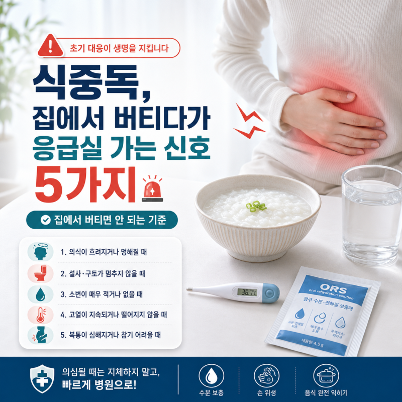 식중독, 집에서 버티다가 응급실 가는 신호 5가지