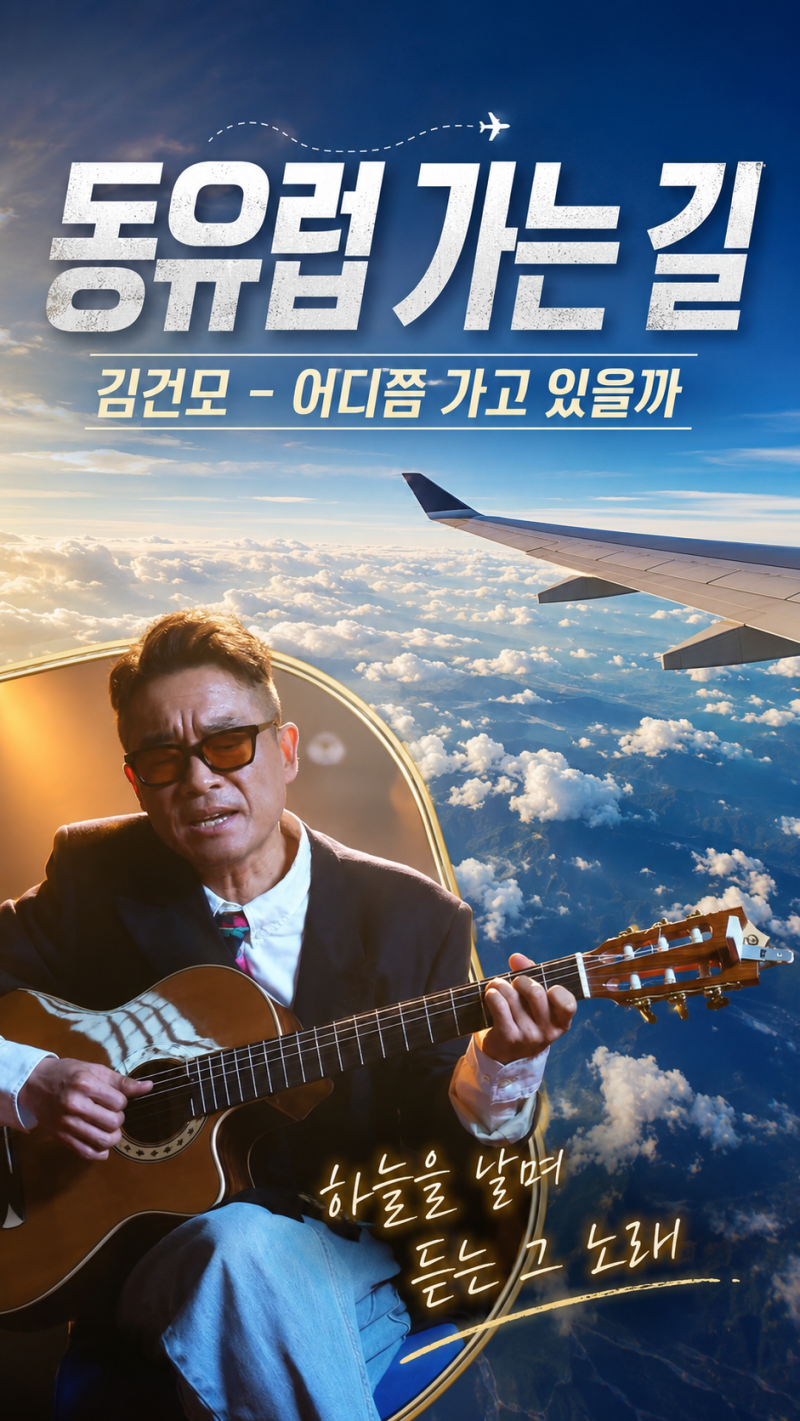 동유럽 가는 비행기 안에서 듣는 김건모 - 어디쯤 가고 있을까#동유럽가는길 #김건모 #어디쯤....