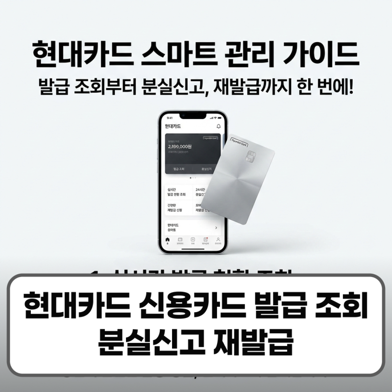현대카드 신용카드 발급 조회 분실신고 재발급 방법 정리