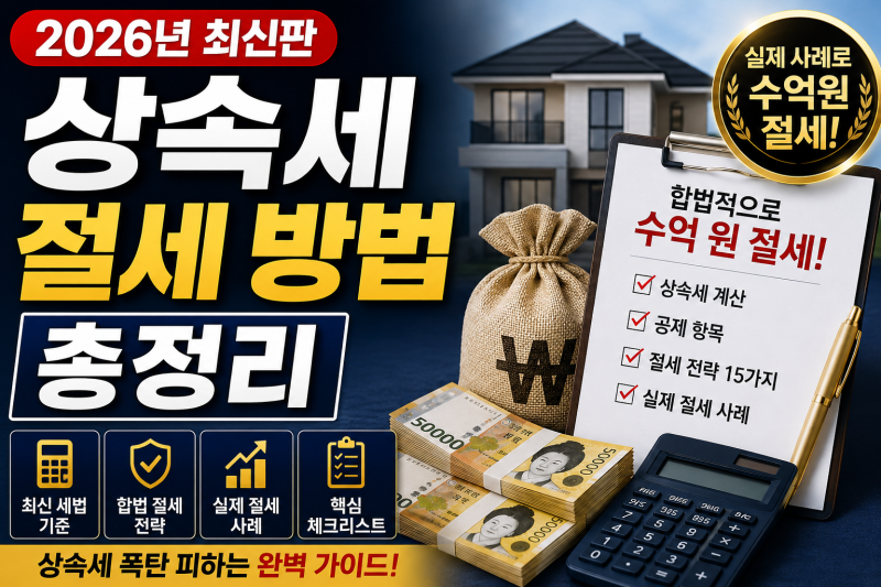 2026 상속세 절세 방법 총정리｜합법적으로 세금 줄이는 15가지 전략