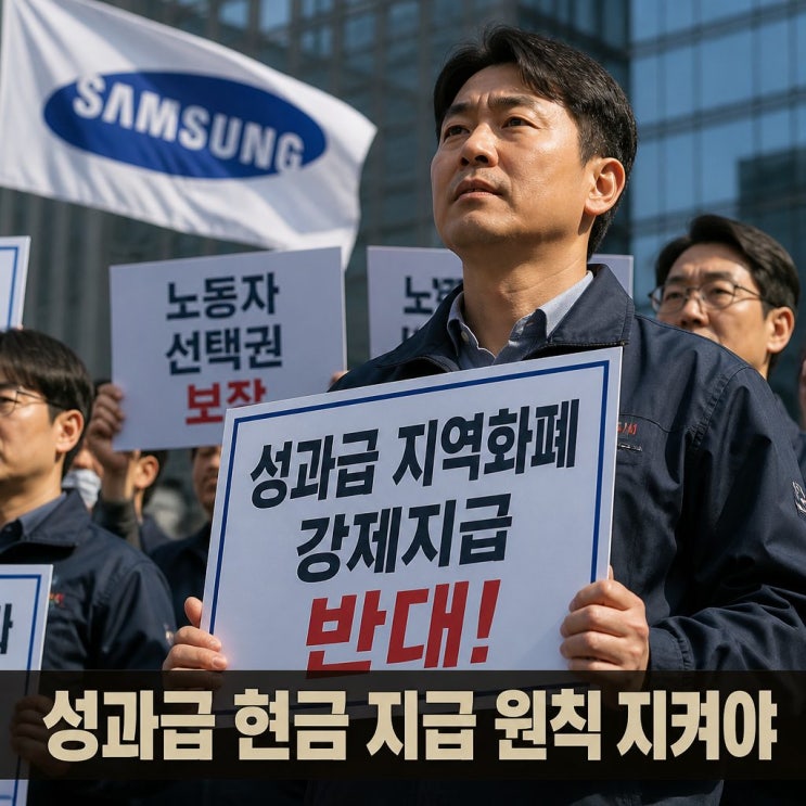 삼성노조 <b>법안</b> 반발 <b>성과급 지역화폐</b> 논란 확산
