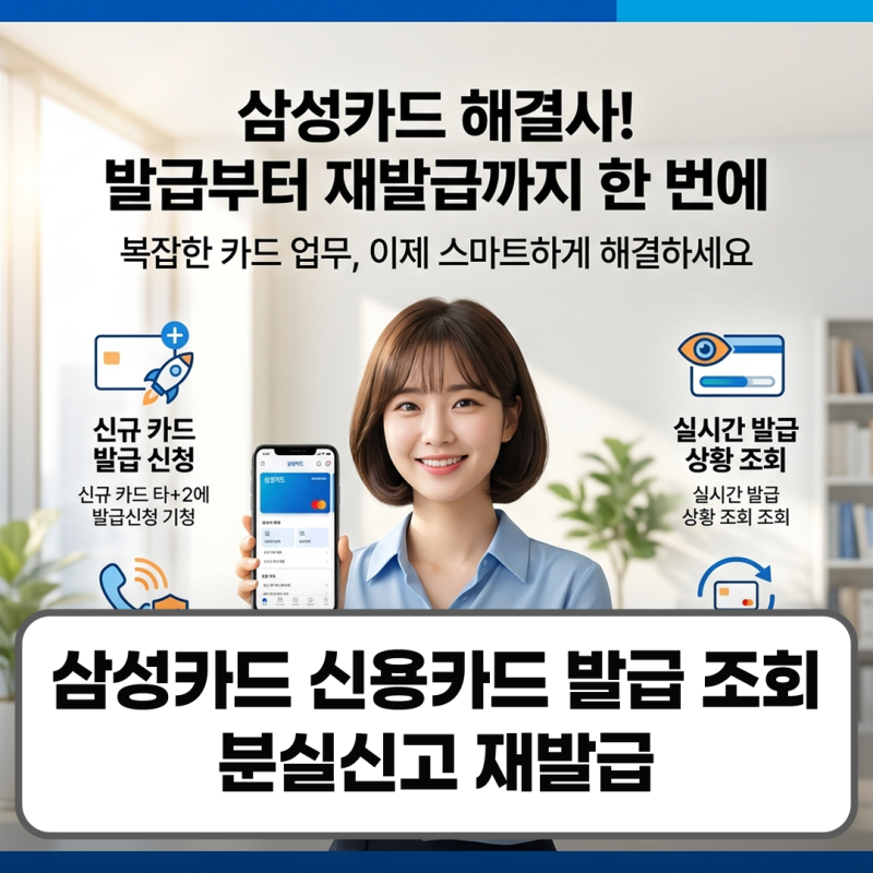 제목: 삼성카드 신용카드 발급 조회 분실신고 재발급 신청 방법 총정리