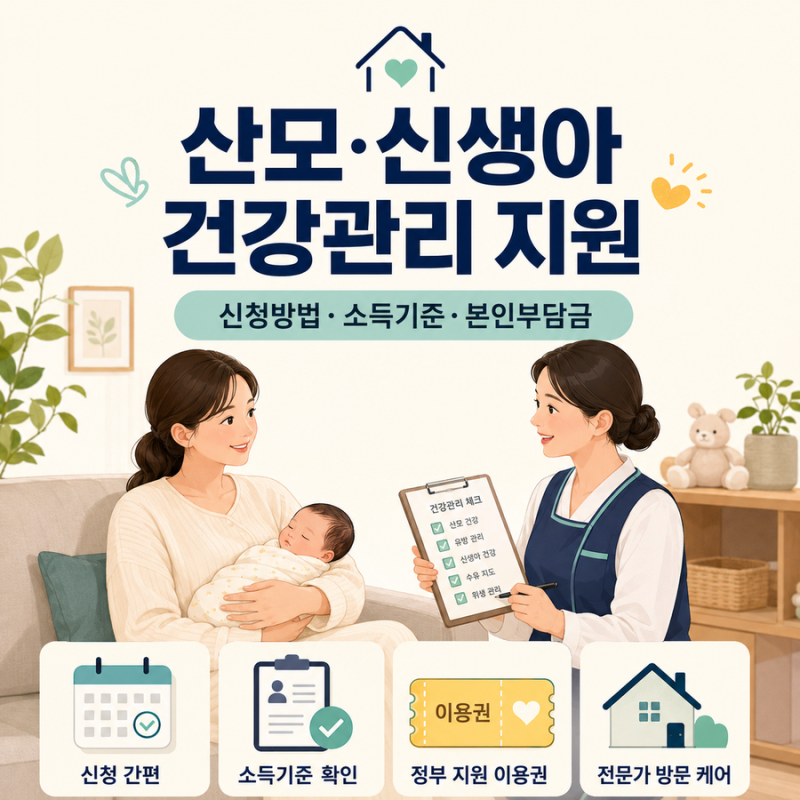 산모·신생아 건강관리 지원사업 신청방법｜소득기준·본인부담금
