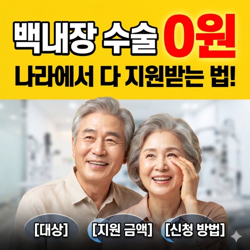 [안과] 노인 백내장수술 무료로 하는 방법 (비용 지원, 대상, 금액 ,신청 방법)