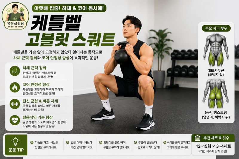 #33 고블릿 스쿼트 효과 제대로 보려면? 허리 말고 하체에 힘 쓰는 방법