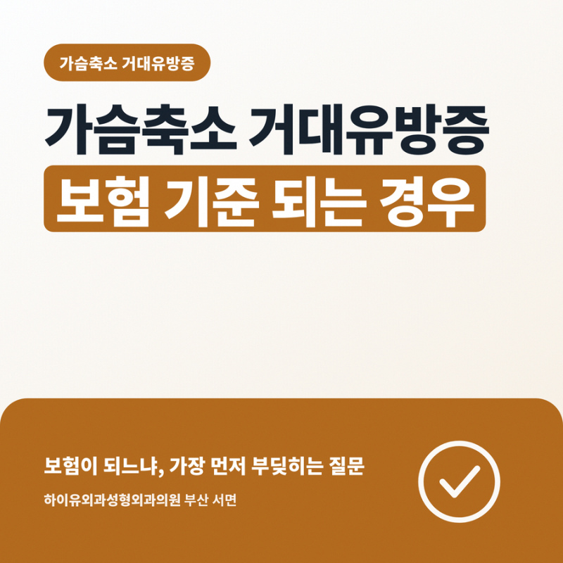 가슴축소 거대유방증 보험 기준 되는 경우