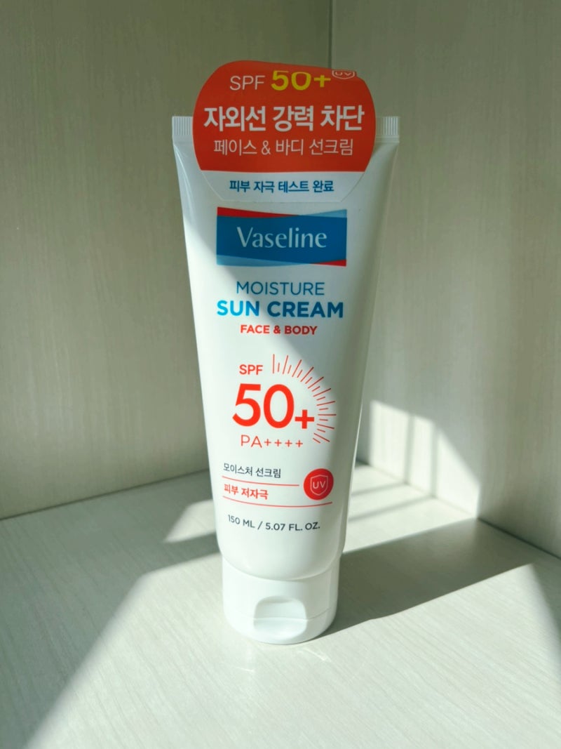 온가족 선크림 추천 애경 바세린 모이스처 선크림 솔직후기
