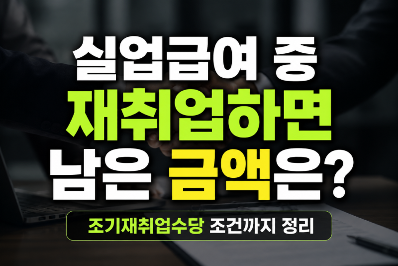 실업급여 재취업시 남은 금액은? 조기재취업수당 조건, 범위, 종료 총정리