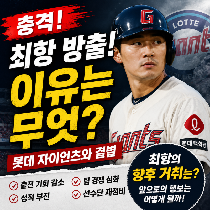 최항 방출 이유는? 롯데 자이언츠 결별 배경과 향후 거취 총정리