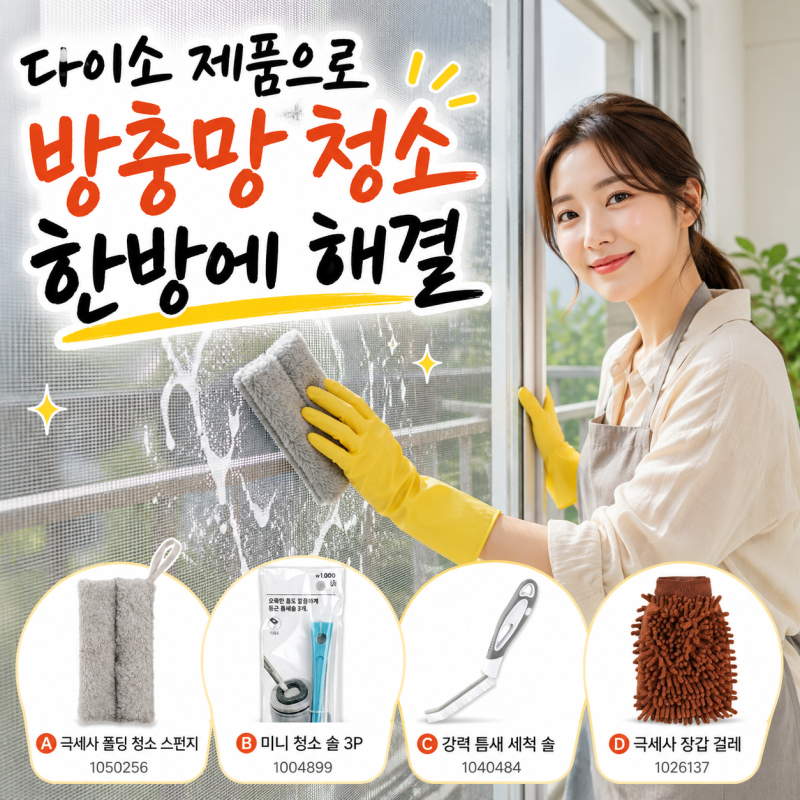다이소 방충망 청소솔로 10분컷 청소 방법