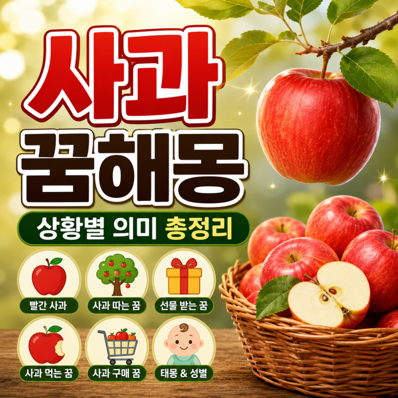 사과 꿈해몽 총정리 | 사과 꿈 풀이·태몽·빨간 사과 꿈 상황별 의미