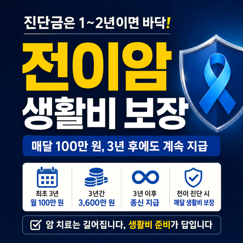 전이암 생활비 100만원 흥국생명 생활비 주는 암보험