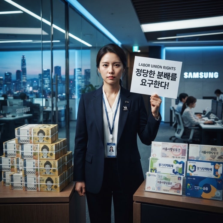 <b>삼성전자 노조</b>, 성과급 지역화폐 <b>반대</b> 움직임, 임금 체계 두고... 