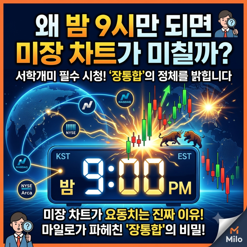 밤 9시 주가가 튀는 이유, 미장 장통합의 정체