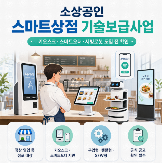 소상공인 스마트상점 기술보급사업, 키오스크·스마트오더 지원받을 수 있을까?