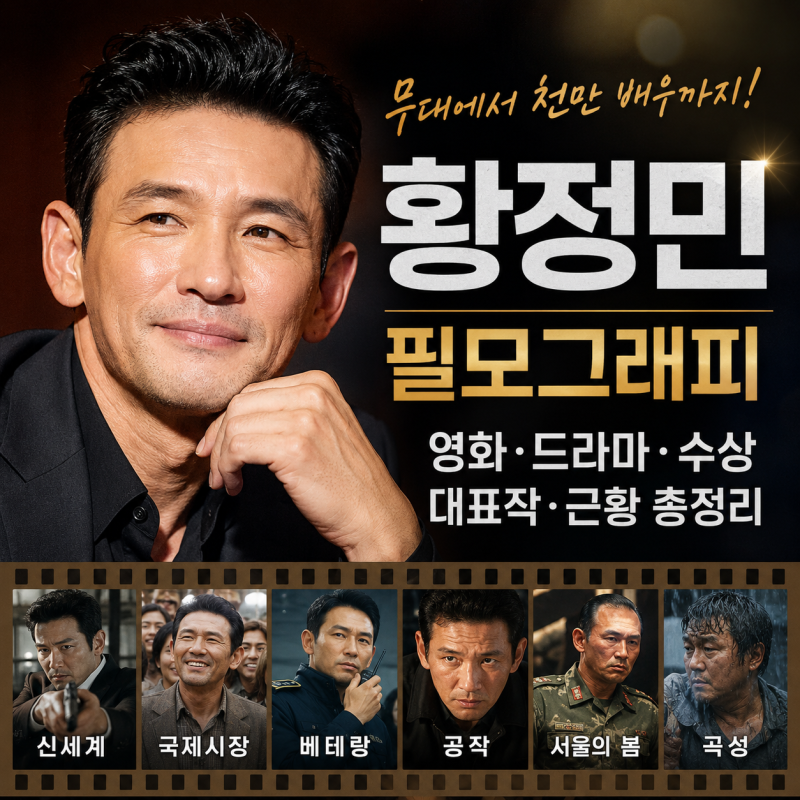 황정민 필모그래피 영화 작품활동 수상 근황, 무대에서 천만 배우까지 걸어온 얼굴
