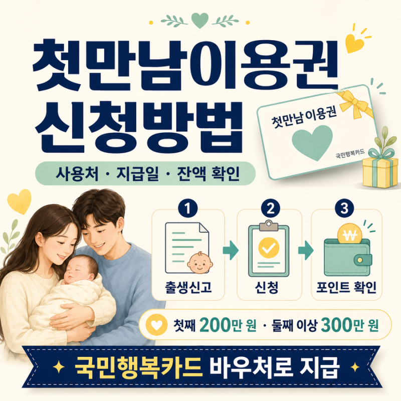 첫만남이용권 신청방법｜사용처·지급일·잔액 확인