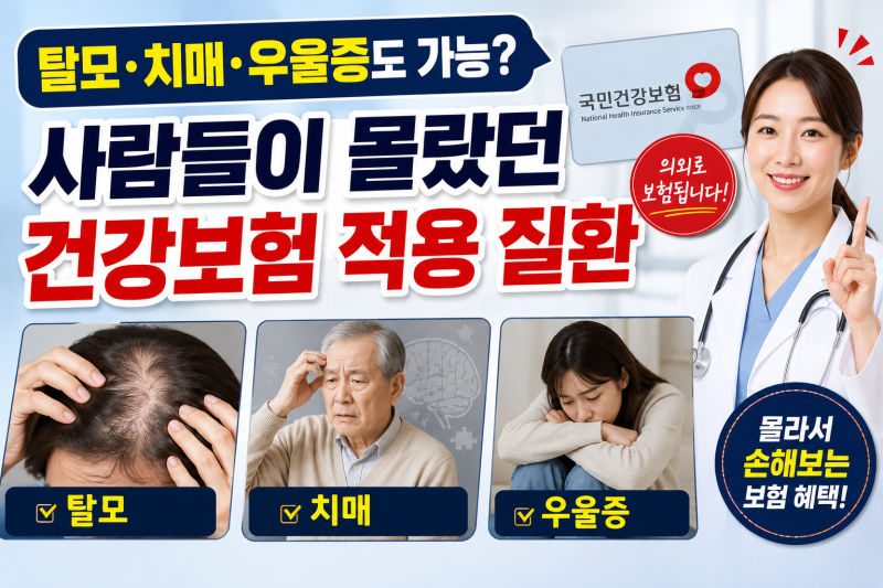 탈모·치매·우울증도 건강보험 적용 가능? 의외로 건강보험 적용되는 질환들!