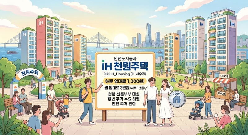 하루 임대료가 단돈 1,000원?! 인천도시공사(iH) '천원주택'의 모든 것!