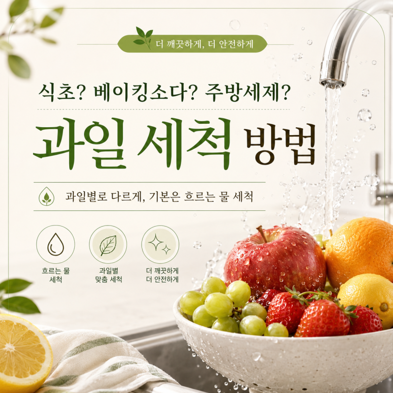 식초? 베이킹소다? 주방세제? 과일 세척 방법