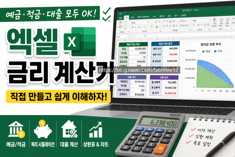 엑셀 금리 계산기 만들기예금·적금·대출 이자 계산부터 대출 상환표까지 한 번에 만들기