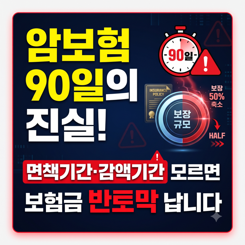 암보험 90일의 진실! 면책기간·감액기간 모르면 보험금 반 토막 납니다