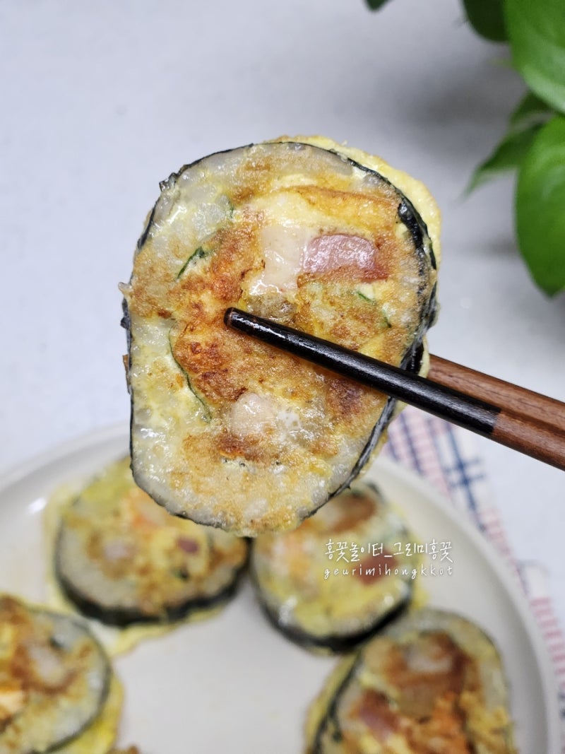 남은 김밥으로 만드는 초간단 김밥전