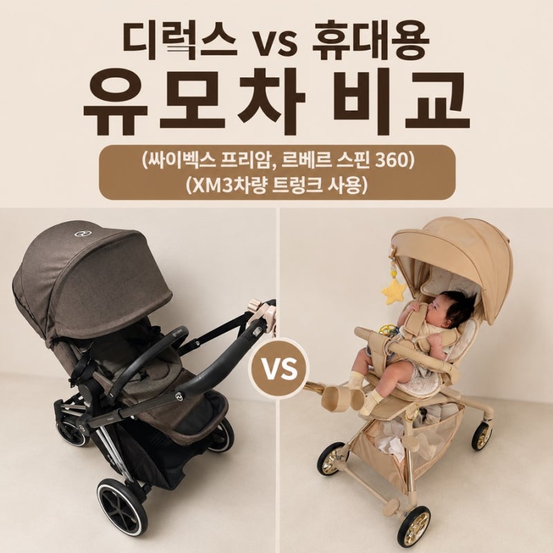 디럭스 유모차 vs 휴대용 유모차, 언제 바꾸는 게 좋을까? 싸이벡스 프리암과 르베르 스핀360 ....