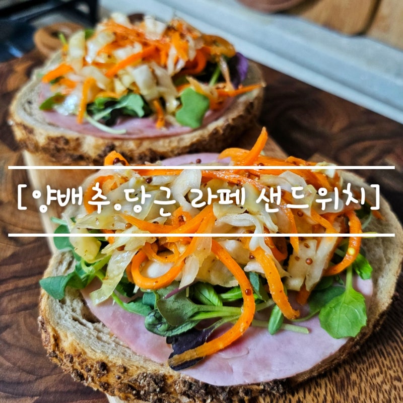 홈 브런치 [ 양배추 . 당근라페 ] 오픈 샌드위치 만들기 feat. 도시락 메뉴 추천