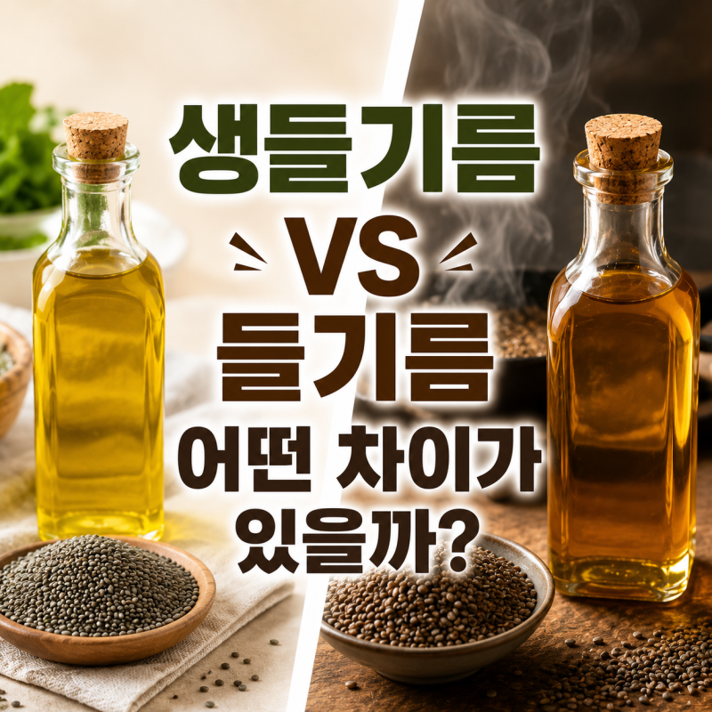 생들기름 vs 들기름 어떤 차이가 있을까? 효능과 부작용도 알고 드세요!