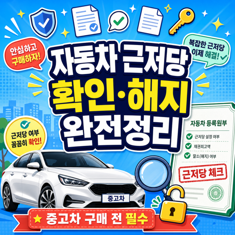 중고차 살 땐 이거 반드시? 자동차 근저당 설정 여부와 해지 절차 완전 정리 시선 집중