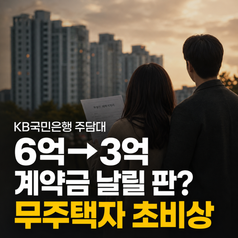 "이러다 계약금 날리겠다"... KB국민은행 주담대 6억→3억, 무주택자 초비상
