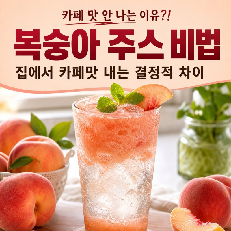 복숭아 주스 왜 집에서 하면 카페 맛이 안 날까요?ㅣ결정적 차이 딱 하나