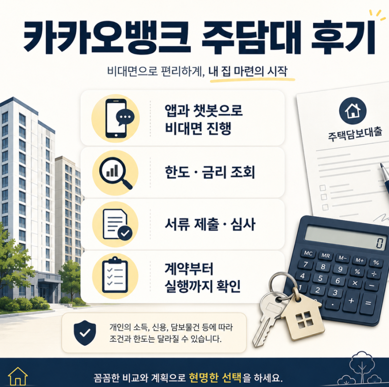 카카오뱅크 주담대 후기 실제 이용과정 정리