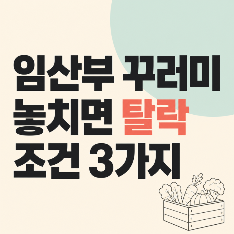 임산부 친환경농산물 꾸러미, 24만원보다 먼저 볼 탈락 조건 3가지