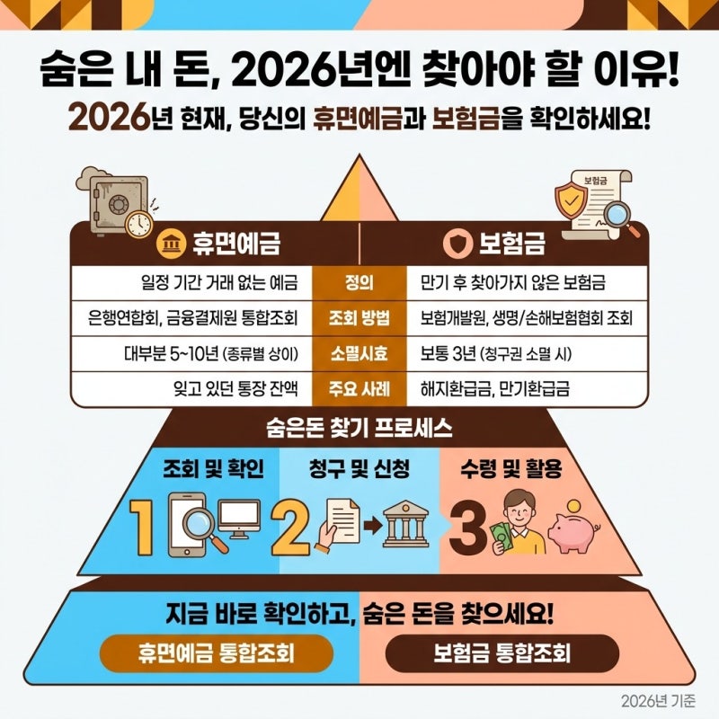 숨은돈찾기, 휴면예금과 미청구 보험금 직접 조회하고 환급받은 결과