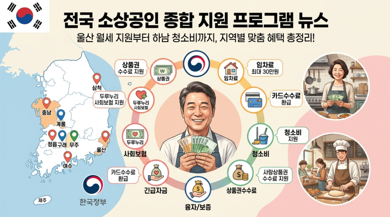 전국 지역별 소상공인 지원금 정리 임차료 카드수수료 청소비 신청방법 안내