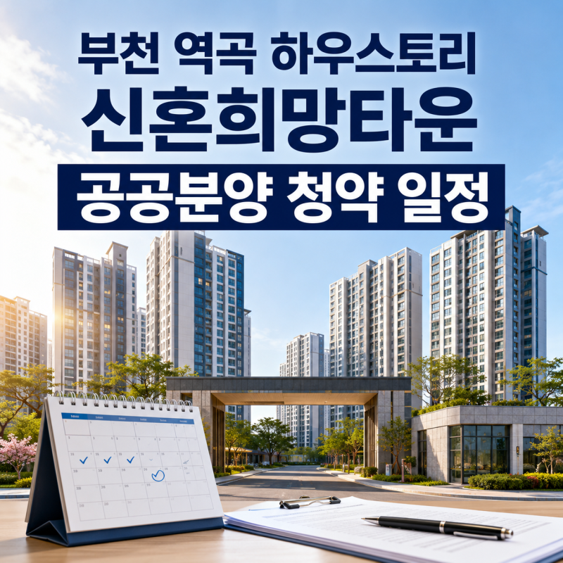 부천 역곡 하우스토리 신혼희망타운 공공분양 청약 일정