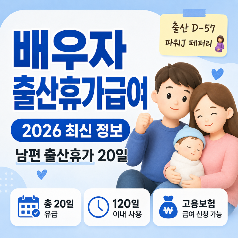 2026 배우자 출산휴가급여 총정리｜남편 출산휴가 20일, 신청방법·지원금