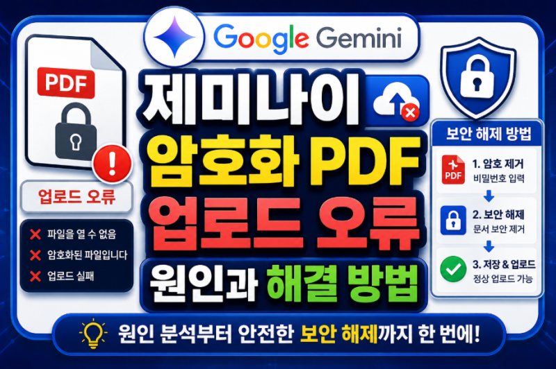제미나이 암호화 PDF 업로드 오류 원인과 보안 해제 방법