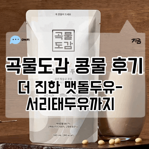 곡물도감 콩물 후기 더 진한 맷돌두유부터 서리태두유까지 먹어본 솔직 리뷰