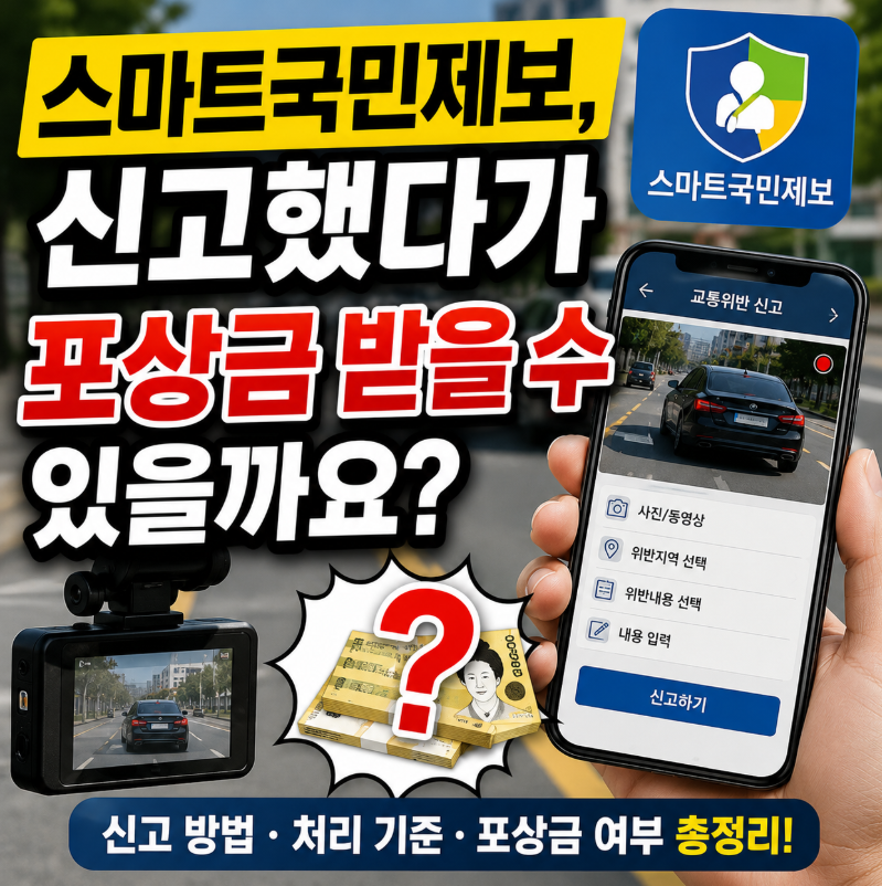 스마트국민제보(안전신문고 제보), 신고하면 포상금 받을 수 있을까요?