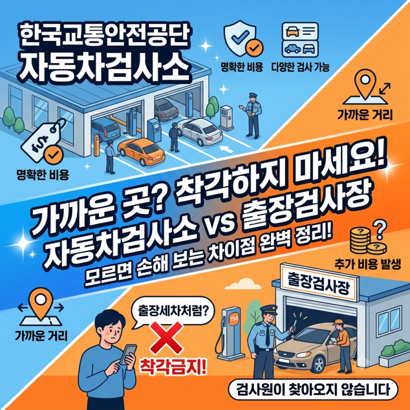 자동차검사소와 출장검사장, 가까운 곳이 정답은 아닙니다