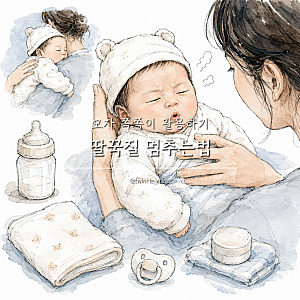 아기 신생아 딸꾹질 멈추는법 모자 쪽쪽이 활용 팁