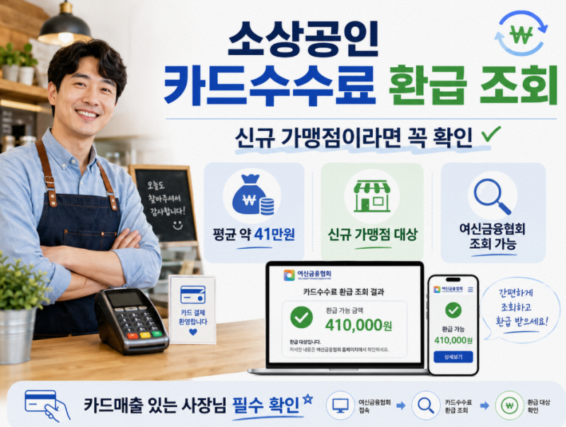 카드매출 있는 사장님 주목! 가맹점 수수료 환급 조회방법 2026년