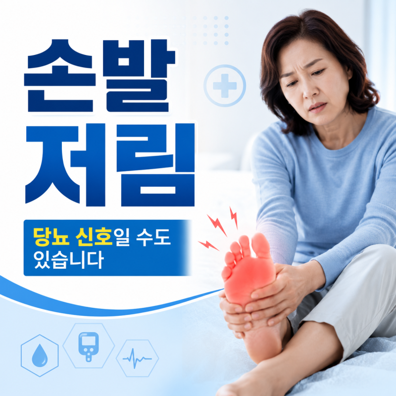 손발 저림 원인, 당뇨 신경병증 전조증상일까? 말초혈관 관리법