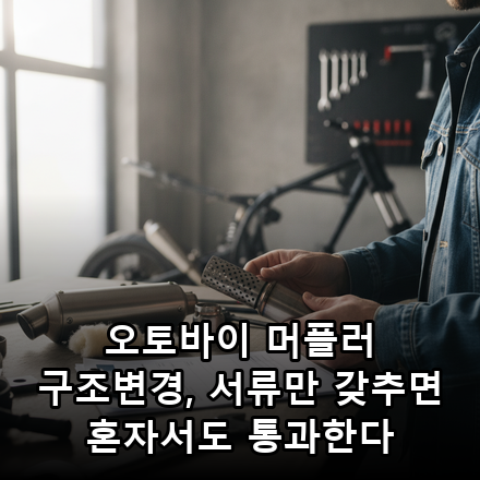 "오토바이 머플러 구조변경 식은죽먹기네" 서류만 갖추면 혼자서도 통과가능