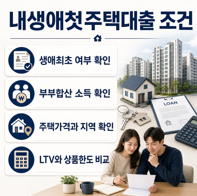 내생애첫주택대출 조건 한눈에 정리