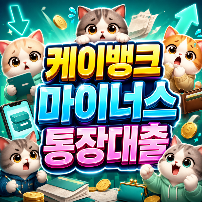 2026 케이뱅크마이너스통장대출 최대 2억원 한도 중도상환수수료 0원 조건!