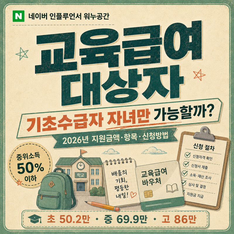 교육급여 대상자, 기초생활수급자 자녀만 가능한지 알아보니